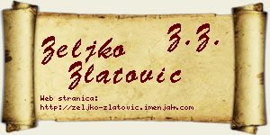 Željko Zlatović vizit kartica
